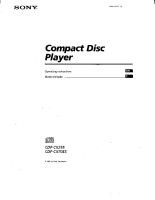 Sony CDP-CX70ES - Owners Manual